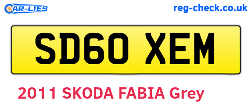 SD60XEM are the vehicle registration plates.