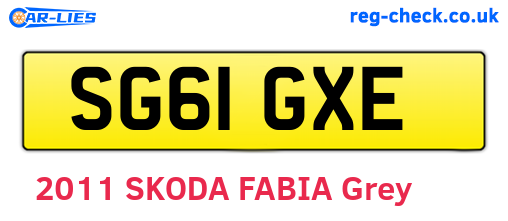 SG61GXE are the vehicle registration plates.