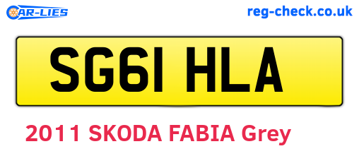 SG61HLA are the vehicle registration plates.