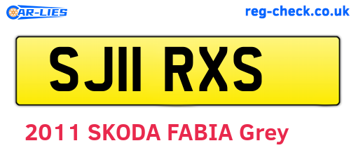 SJ11RXS are the vehicle registration plates.