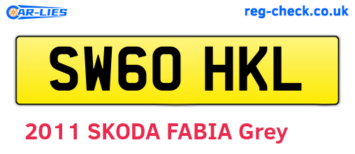 SW60HKL are the vehicle registration plates.