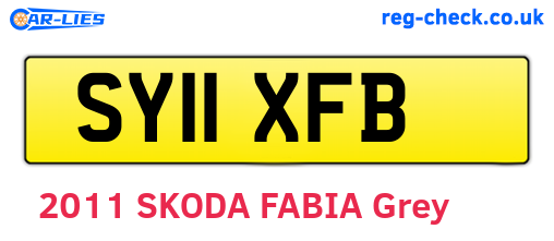 SY11XFB are the vehicle registration plates.