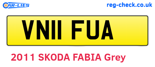 VN11FUA are the vehicle registration plates.