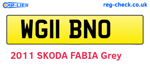 WG11BNO are the vehicle registration plates.