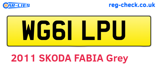 WG61LPU are the vehicle registration plates.