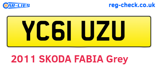 YC61UZU are the vehicle registration plates.