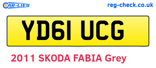 YD61UCG are the vehicle registration plates.
