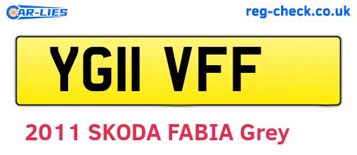 YG11VFF are the vehicle registration plates.