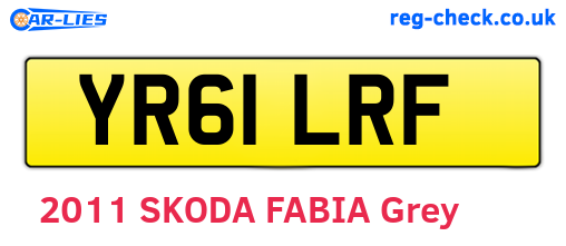 YR61LRF are the vehicle registration plates.