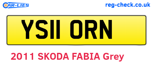 YS11ORN are the vehicle registration plates.