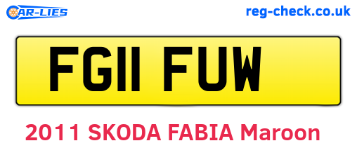 FG11FUW are the vehicle registration plates.