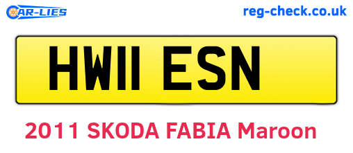 HW11ESN are the vehicle registration plates.
