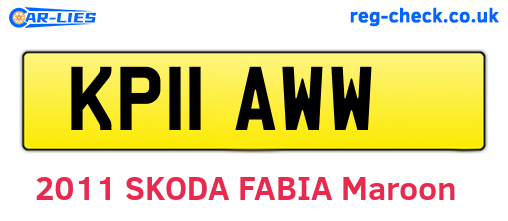 KP11AWW are the vehicle registration plates.