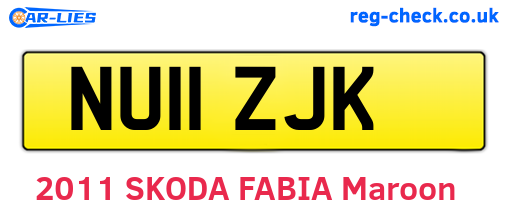 NU11ZJK are the vehicle registration plates.