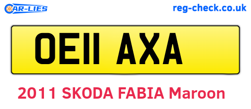 OE11AXA are the vehicle registration plates.