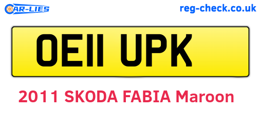 OE11UPK are the vehicle registration plates.