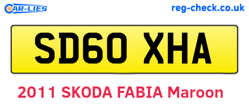 SD60XHA are the vehicle registration plates.