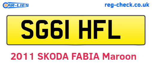 SG61HFL are the vehicle registration plates.