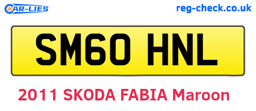 SM60HNL are the vehicle registration plates.
