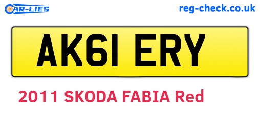 AK61ERY are the vehicle registration plates.
