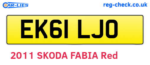 EK61LJO are the vehicle registration plates.