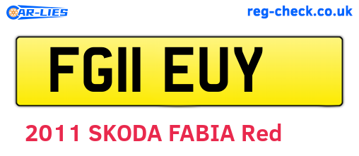 FG11EUY are the vehicle registration plates.