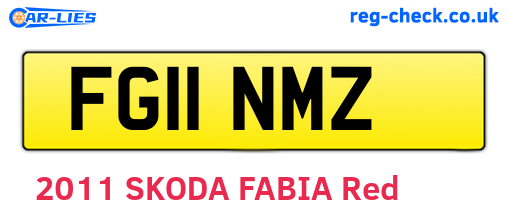 FG11NMZ are the vehicle registration plates.