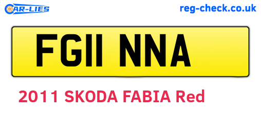 FG11NNA are the vehicle registration plates.