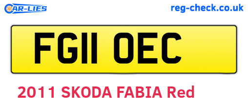 FG11OEC are the vehicle registration plates.