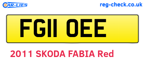 FG11OEE are the vehicle registration plates.