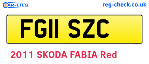 FG11SZC are the vehicle registration plates.