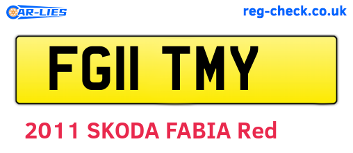 FG11TMY are the vehicle registration plates.