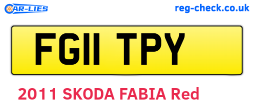 FG11TPY are the vehicle registration plates.
