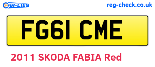 FG61CME are the vehicle registration plates.
