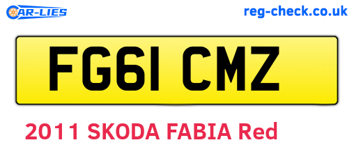 FG61CMZ are the vehicle registration plates.