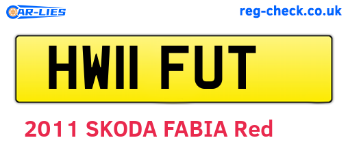 HW11FUT are the vehicle registration plates.