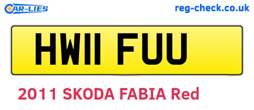 HW11FUU are the vehicle registration plates.