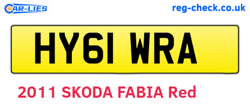 HY61WRA are the vehicle registration plates.