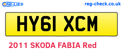 HY61XCM are the vehicle registration plates.