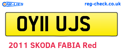 OY11UJS are the vehicle registration plates.