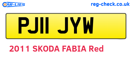 PJ11JYW are the vehicle registration plates.