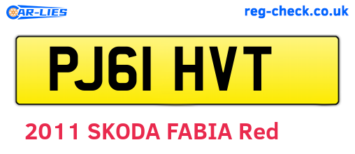 PJ61HVT are the vehicle registration plates.