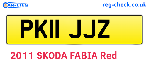 PK11JJZ are the vehicle registration plates.