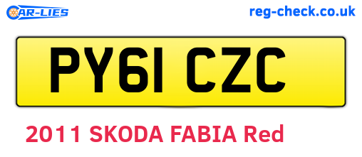 PY61CZC are the vehicle registration plates.