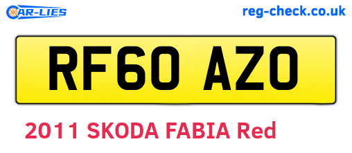 RF60AZO are the vehicle registration plates.