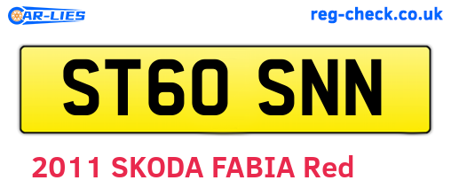 ST60SNN are the vehicle registration plates.