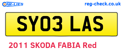 SY03LAS are the vehicle registration plates.