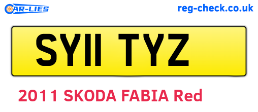 SY11TYZ are the vehicle registration plates.
