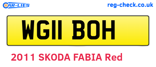 WG11BOH are the vehicle registration plates.