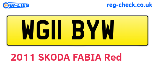 WG11BYW are the vehicle registration plates.